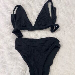 Aerie High Waisted Black Bikini Set